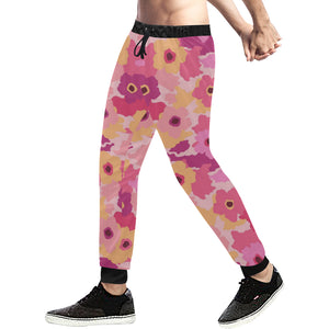 Pink Camo Camouflage Flower Pattern Unisex Casual Sweatpants