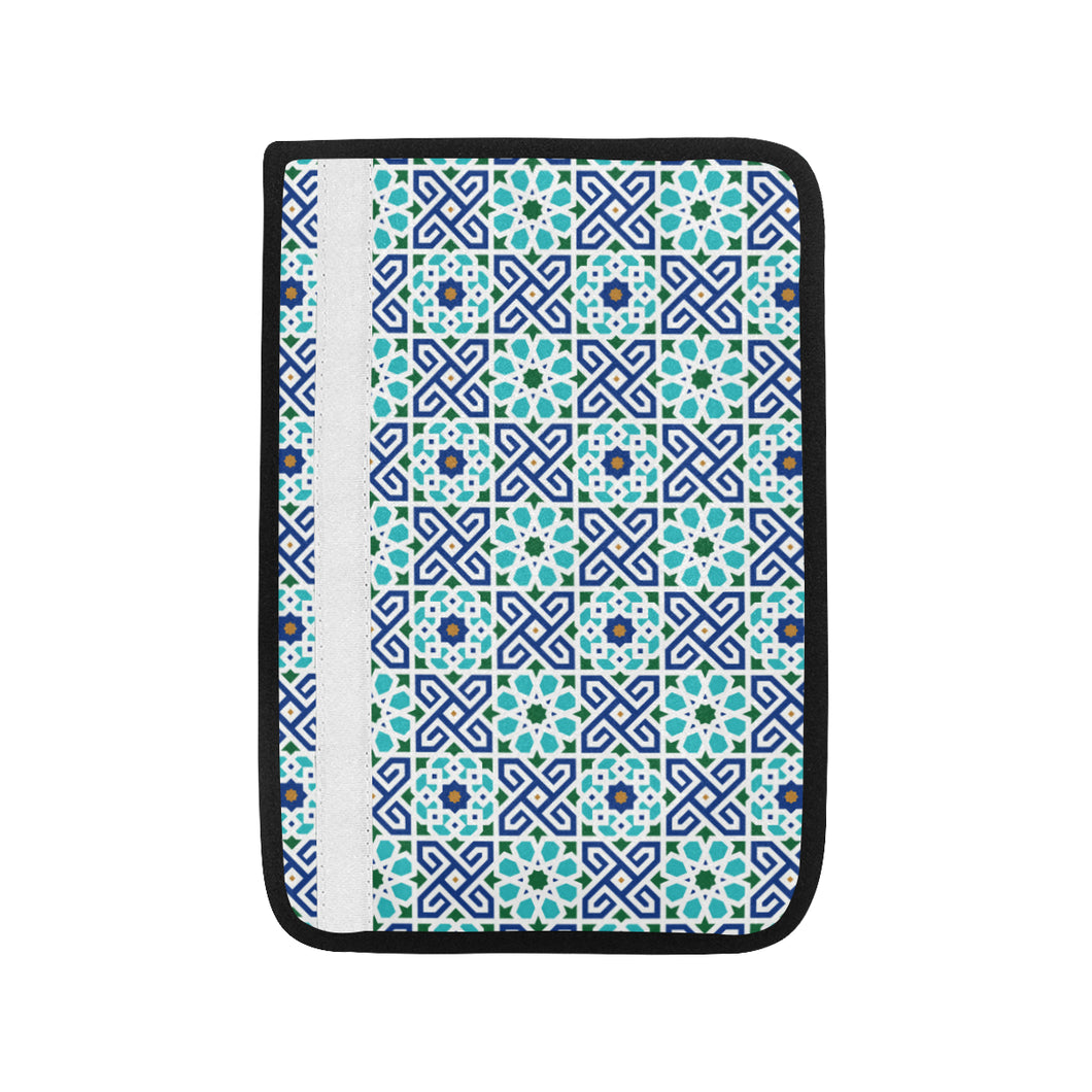 Blue Theme Arabic Morocco Pattern Car Seat Belt Cover