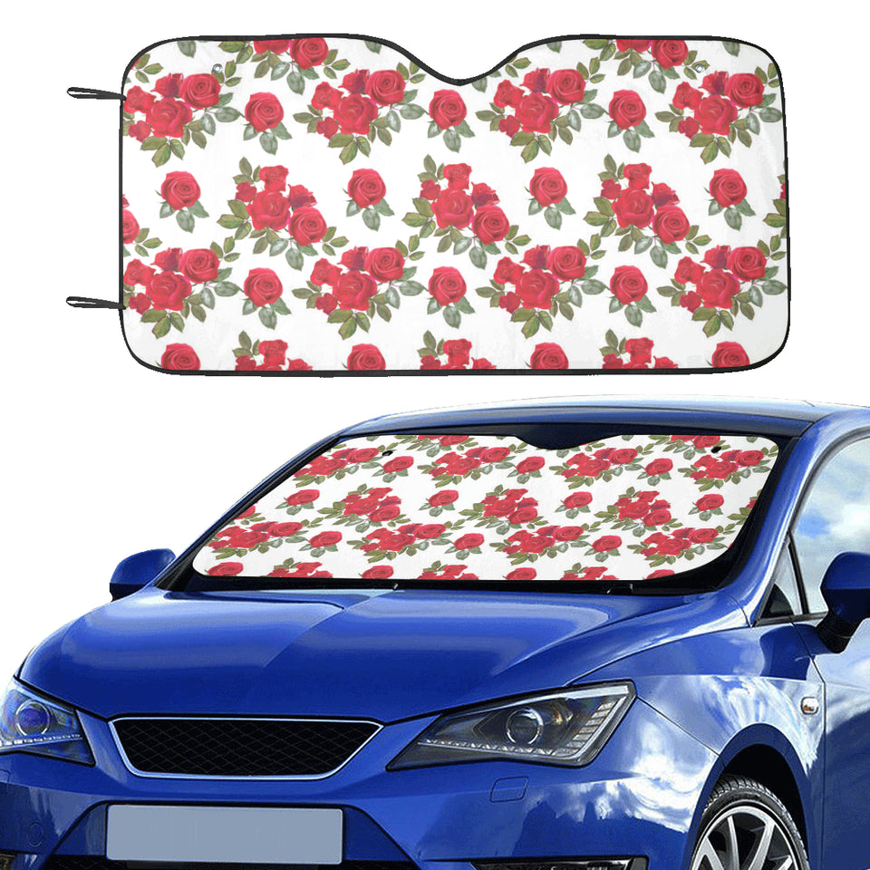 Rose Pattern Print Design 05 Car Sun Shade