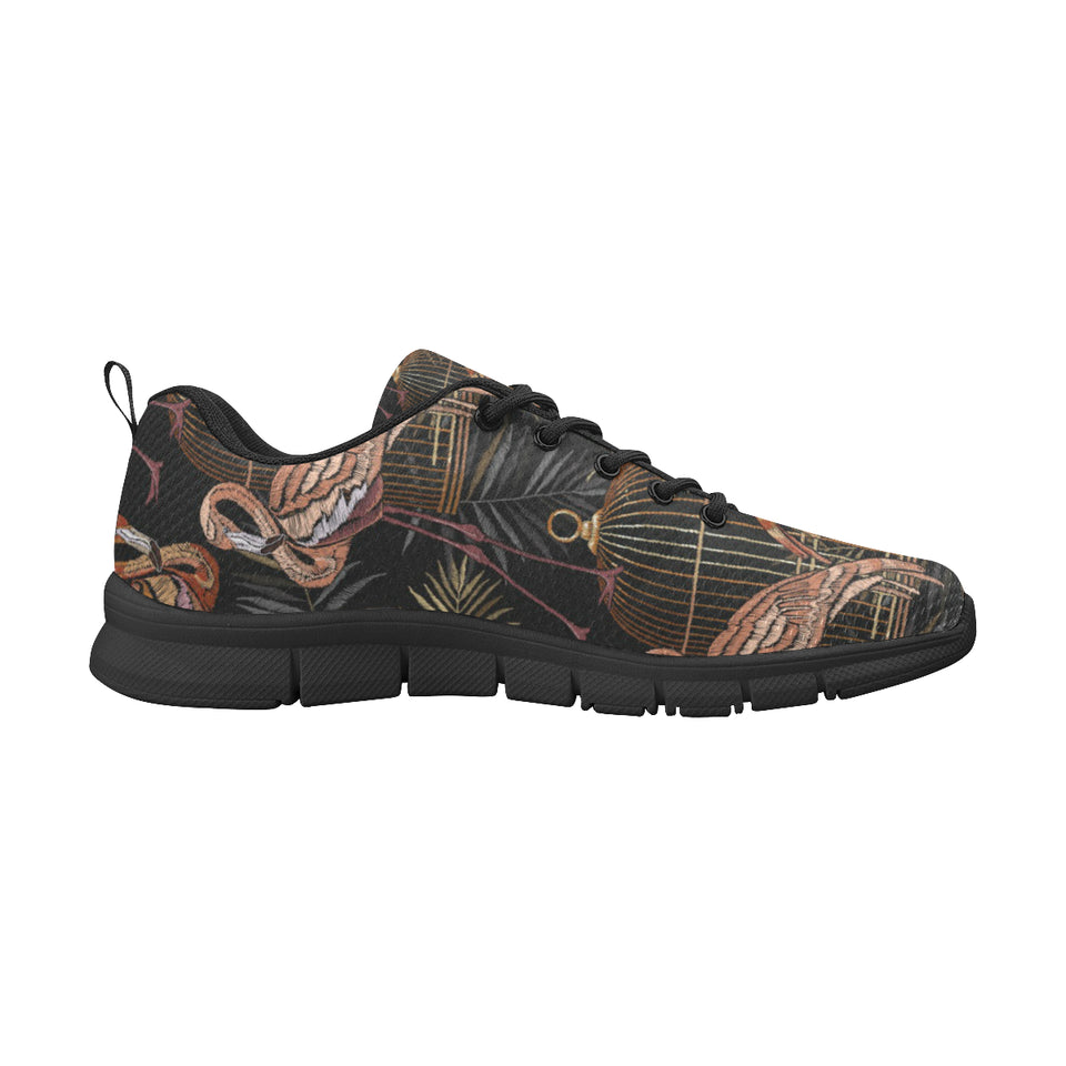 Flamingo Pattern Background Men's Sneakers Black