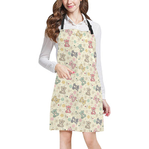 Teddy Bear Pattern Print Design 05 Adjustable Apron