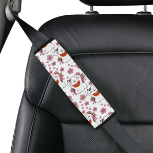 Meneki Neko Lucky Cat Sakura Flower Pattern Car Seat Belt Cover