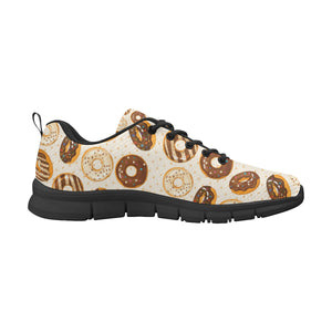 Chocolate Donut Pattern Men's Sneakers Black