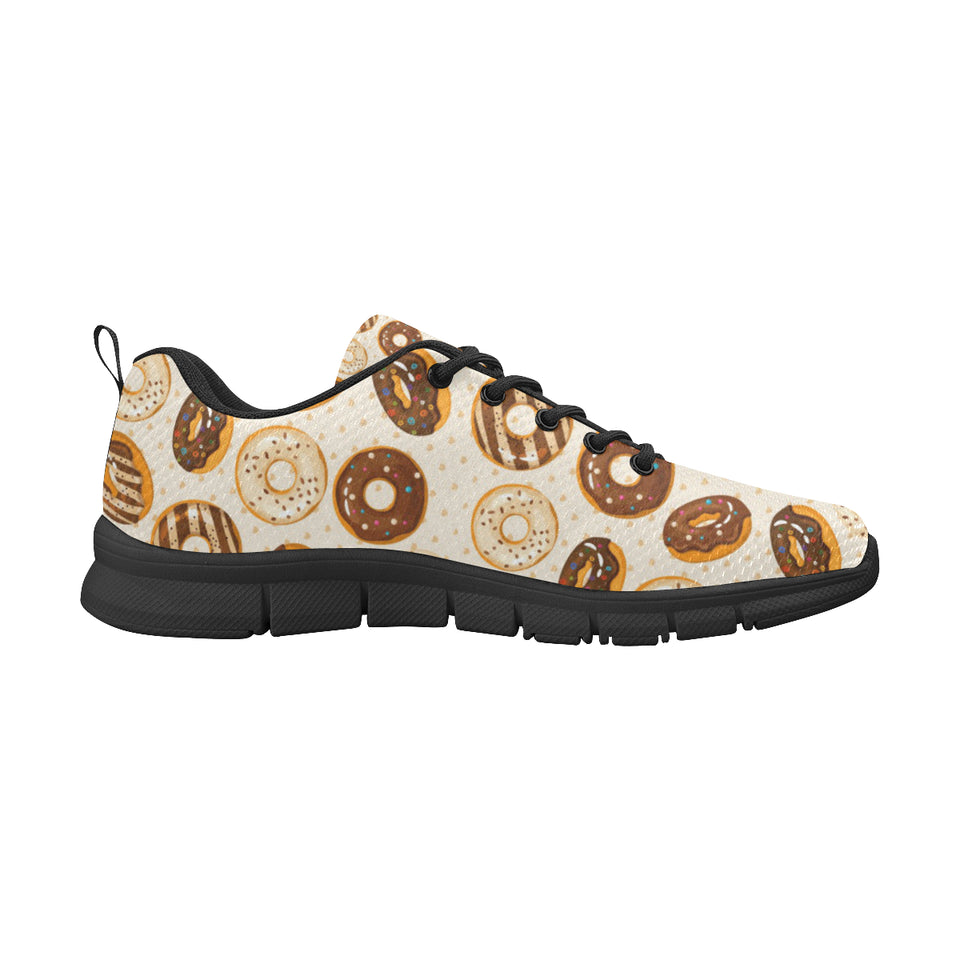 Chocolate Donut Pattern Men's Sneakers Black