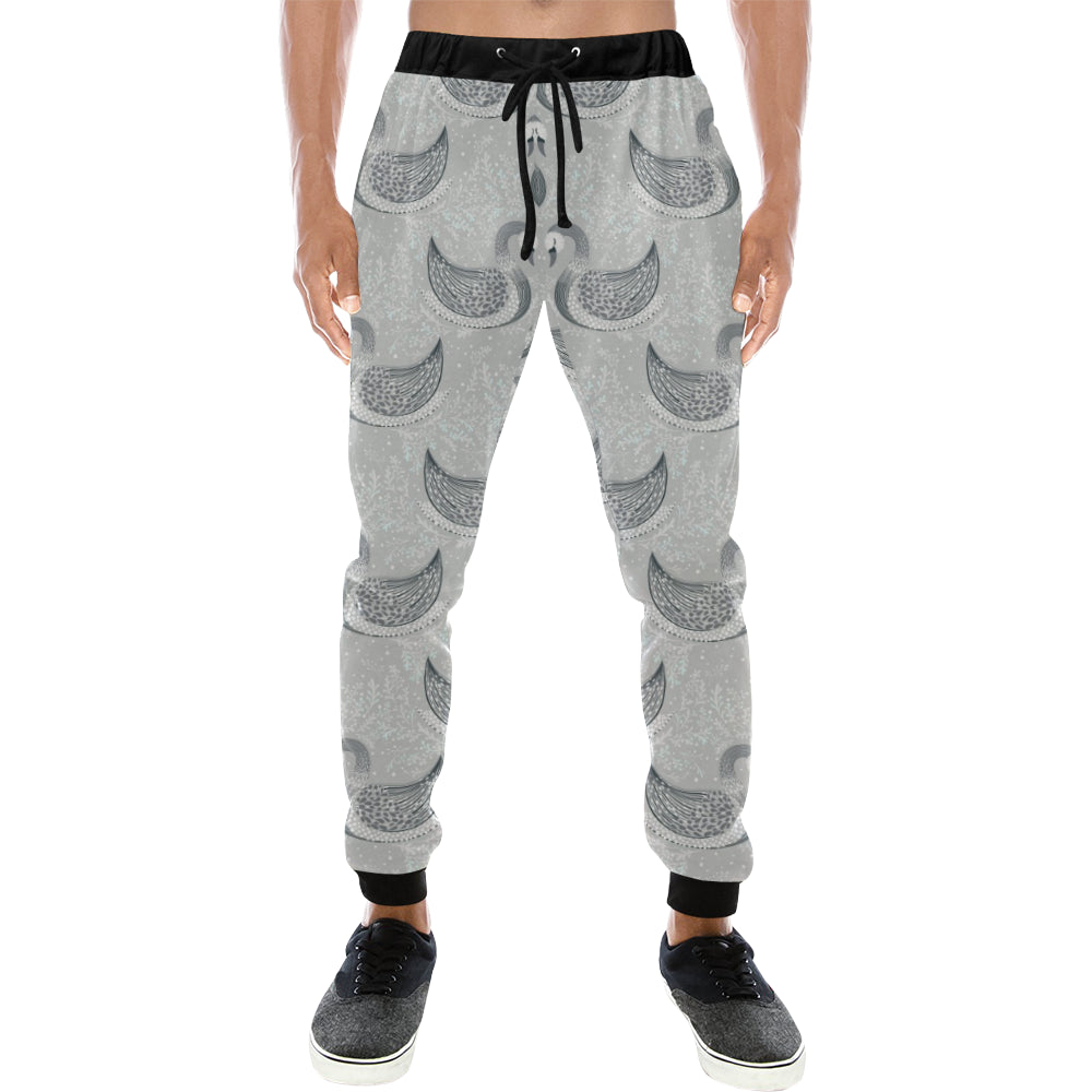 Swan Gray Pattern Unisex Casual Sweatpants