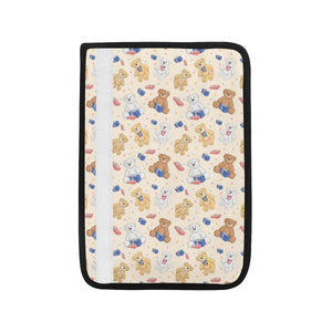 Teddy Bear Pattern Print Design 01 Car Seat Belt Cover