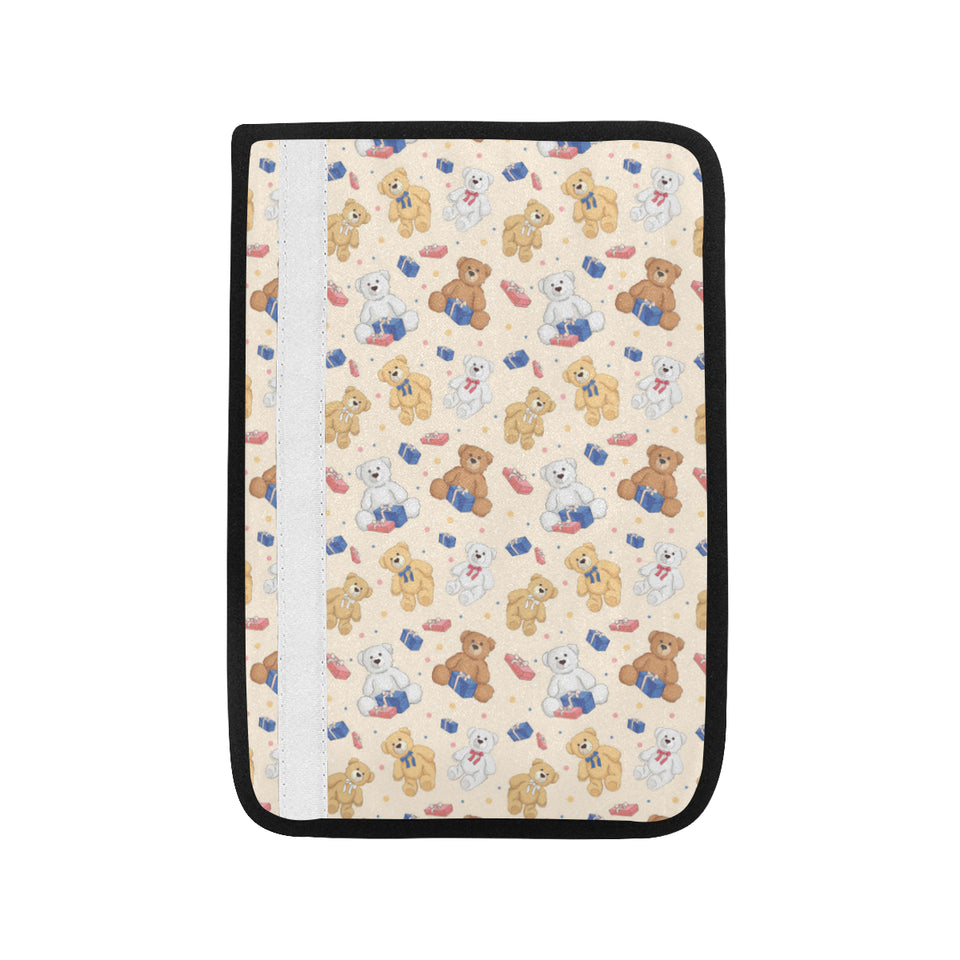 Teddy Bear Pattern Print Design 01 Car Seat Belt Cover