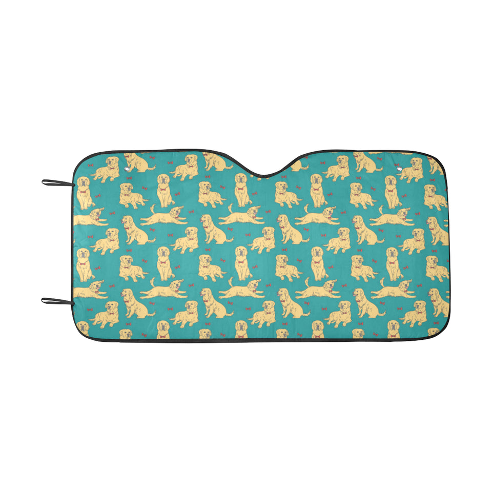 Golden Retriever Pattern Print Design 05 Car Sun Shade