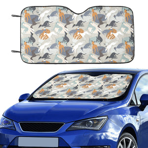 Greyhound Pattern Print Design 04 Car Sun Shade