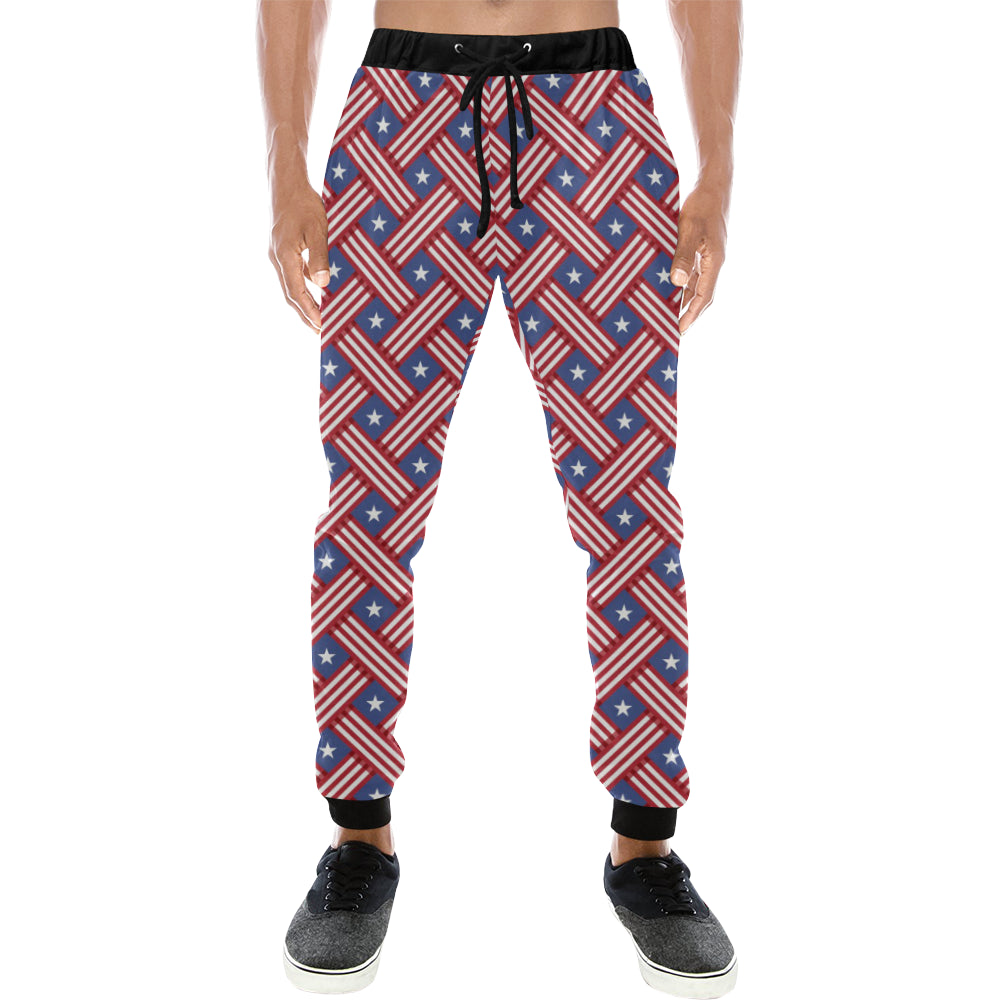 USA Star Stripe Pattern Unisex Casual Sweatpants