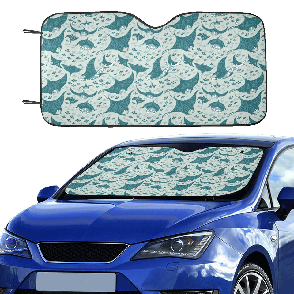 Stingray Pattern Print Design 01 Car Sun Shade