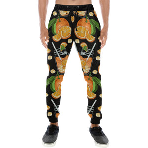 Orange Ice Orance Juice Pattern Unisex Casual Sweatpants