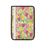 Pink Red Yellow Tulip Pattern Car Seat Belt Cover