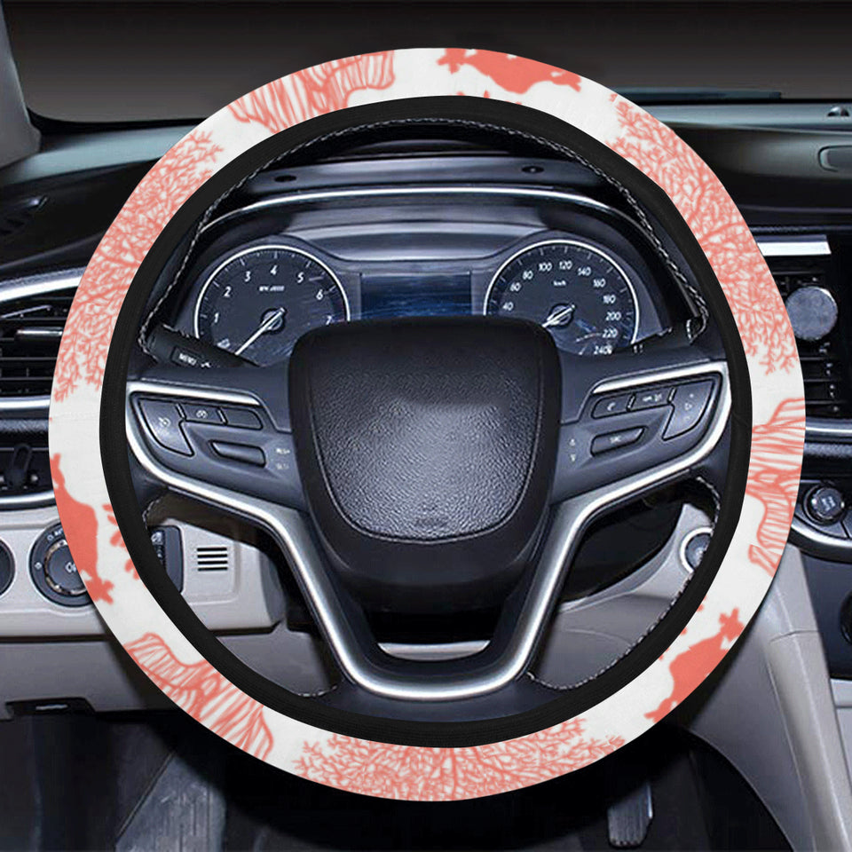 Coral Reef Pattern Print Design 05 Car Steering Wheel Cover