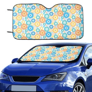 Gear Pattern Print Design 04 Car Sun Shade