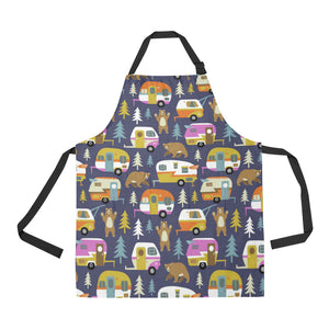 Camper Van Pattern Print Design 02 Adjustable Apron