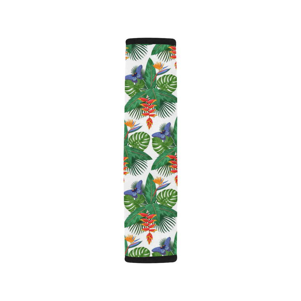 Heliconia Butterfly Leaves Pattern Car Seat Belt Cover