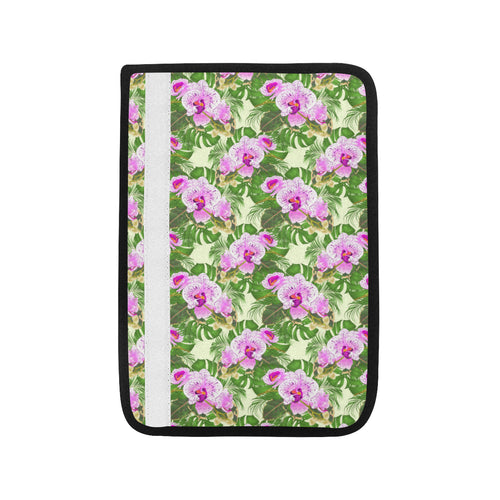 Orchid Leaves Pattern Car Seat Belt Cover