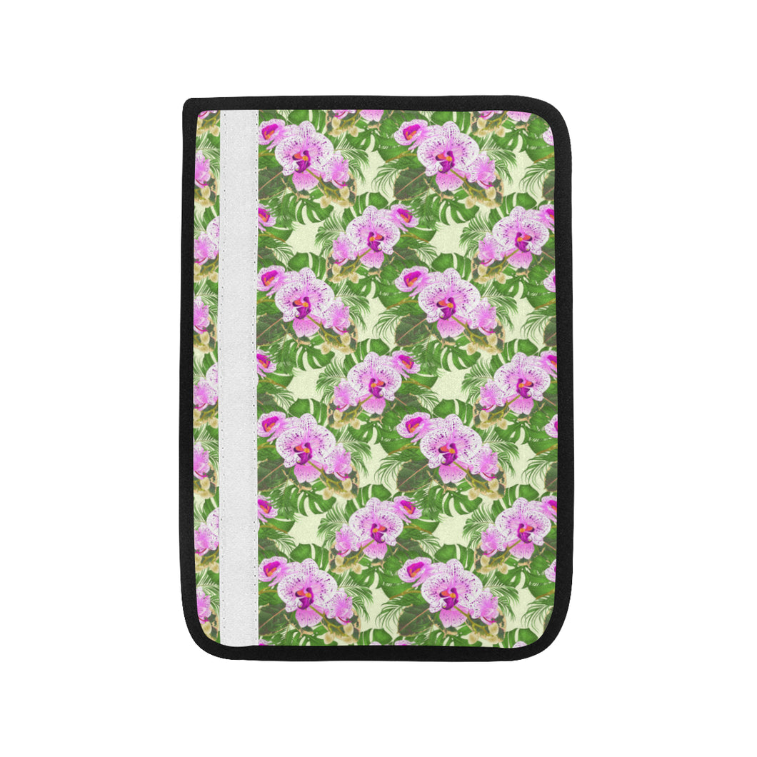 Orchid Leaves Pattern Car Seat Belt Cover