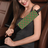 American Football Ball Pattern Green Background Car Seat Belt Cover