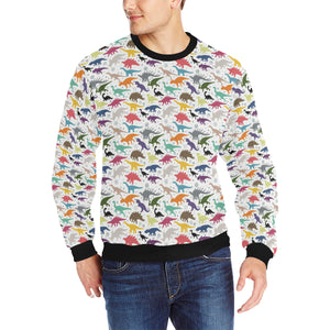 Colorful Dinosaur Pattern Men's Crew Neck Sweatshirt