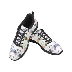 Colorful Panda Pattern Men's Sneakers Black