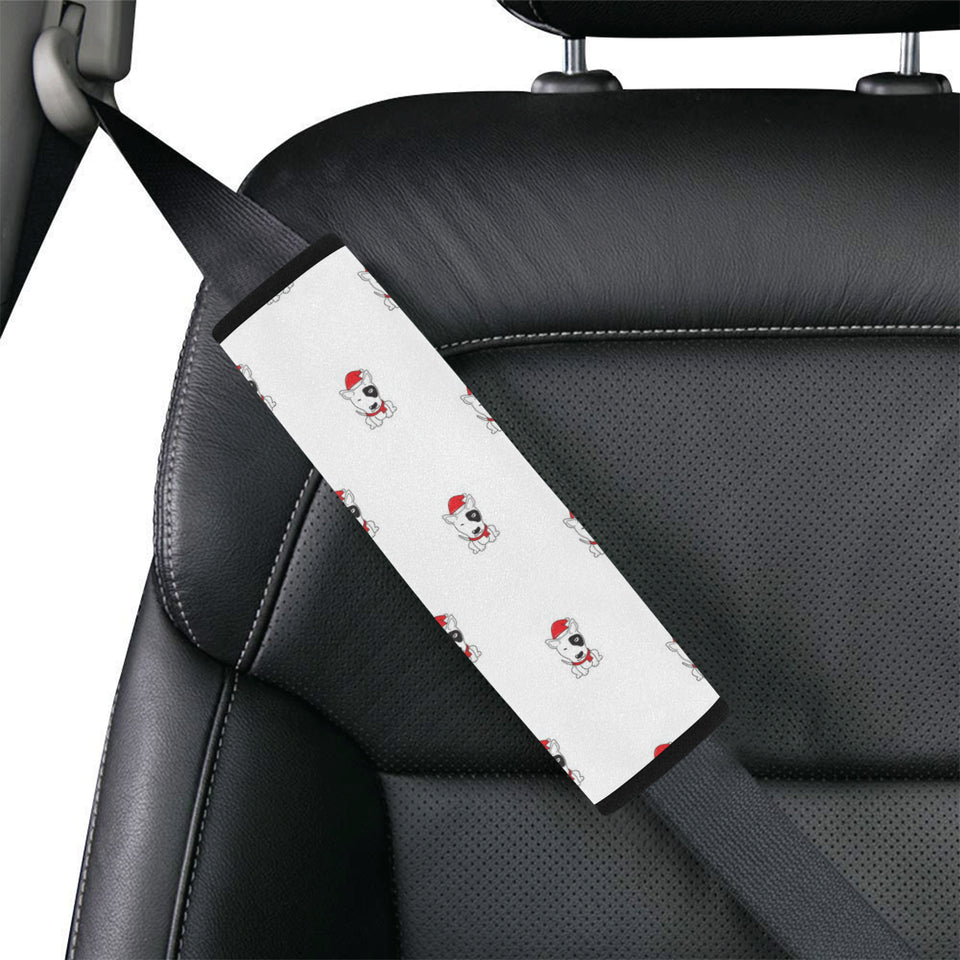 Bull Terrier Pattern Print Design 05 Car Seat Belt Cover