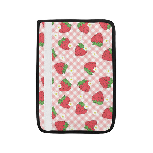 Strawberry Pattern Stripe Background Car Seat Belt Cover