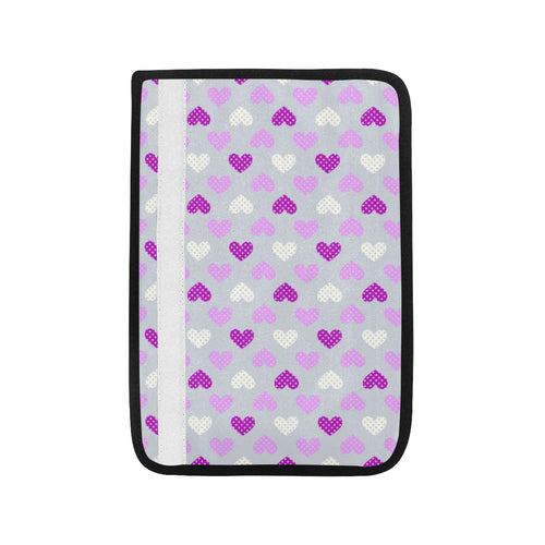 Heart Purple Pokka Dot Pattern Car Seat Belt Cover