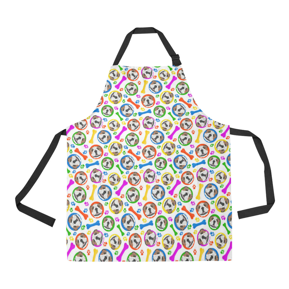 English Bulldog Pattern Print Design 05 Adjustable Apron