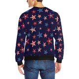 USA Star Pattern Theme Men's Crew Neck Sweatshirt