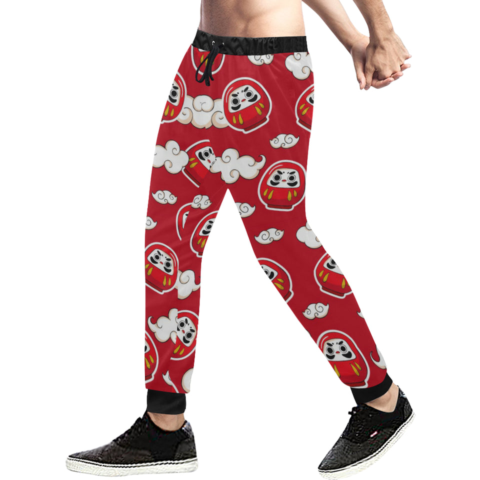 Red Daruma Cloud Pattern Unisex Casual Sweatpants