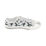Crow Water Color Pattern Women's Low Top Canvas Shoes White