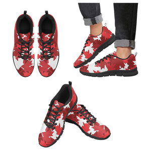 Canadian Maple Leaves Pattern Men's Sneakers Black