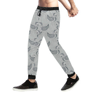 Swan Gray Pattern Unisex Casual Sweatpants