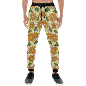 Sliced Orange Leaves  Pattern Unisex Casual Sweatpants