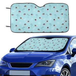 Ostrich Pattern Print Design 05 Car Sun Shade