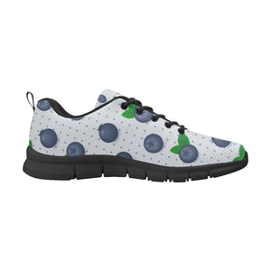 Blueberry Pokka Dot Pattern Men's Sneakers Black