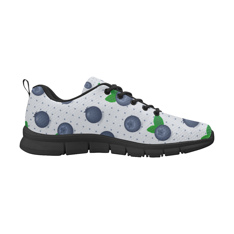 Blueberry Pokka Dot Pattern Men's Sneakers Black