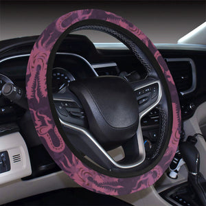 Dragon Pattern Purple 2 Steering Wheel Cover with Elastic Edge