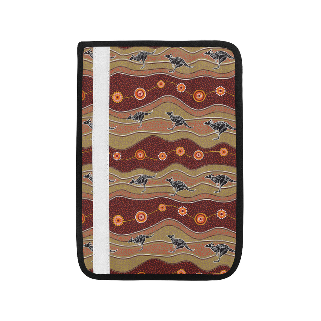 Kangaroo Aboriginal Pattern Car Seat Belt Cover