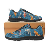 Koi Fish Carp Fish in Water Pattern Men's Sneakers Black