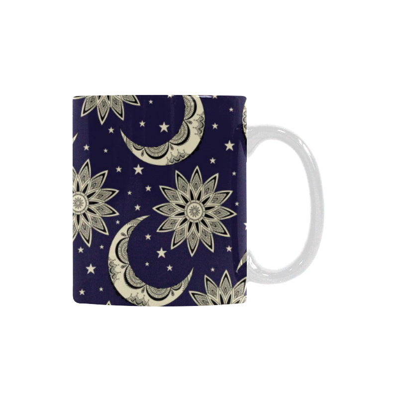 Moon Tribal Pattern Classical White Mug (FulFilled In US)