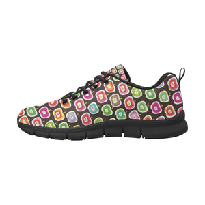 Colorful Apple Pattern Men's Sneakers Black