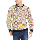 Colorful Donut Pattern Men's Crew Neck Sweatshirt