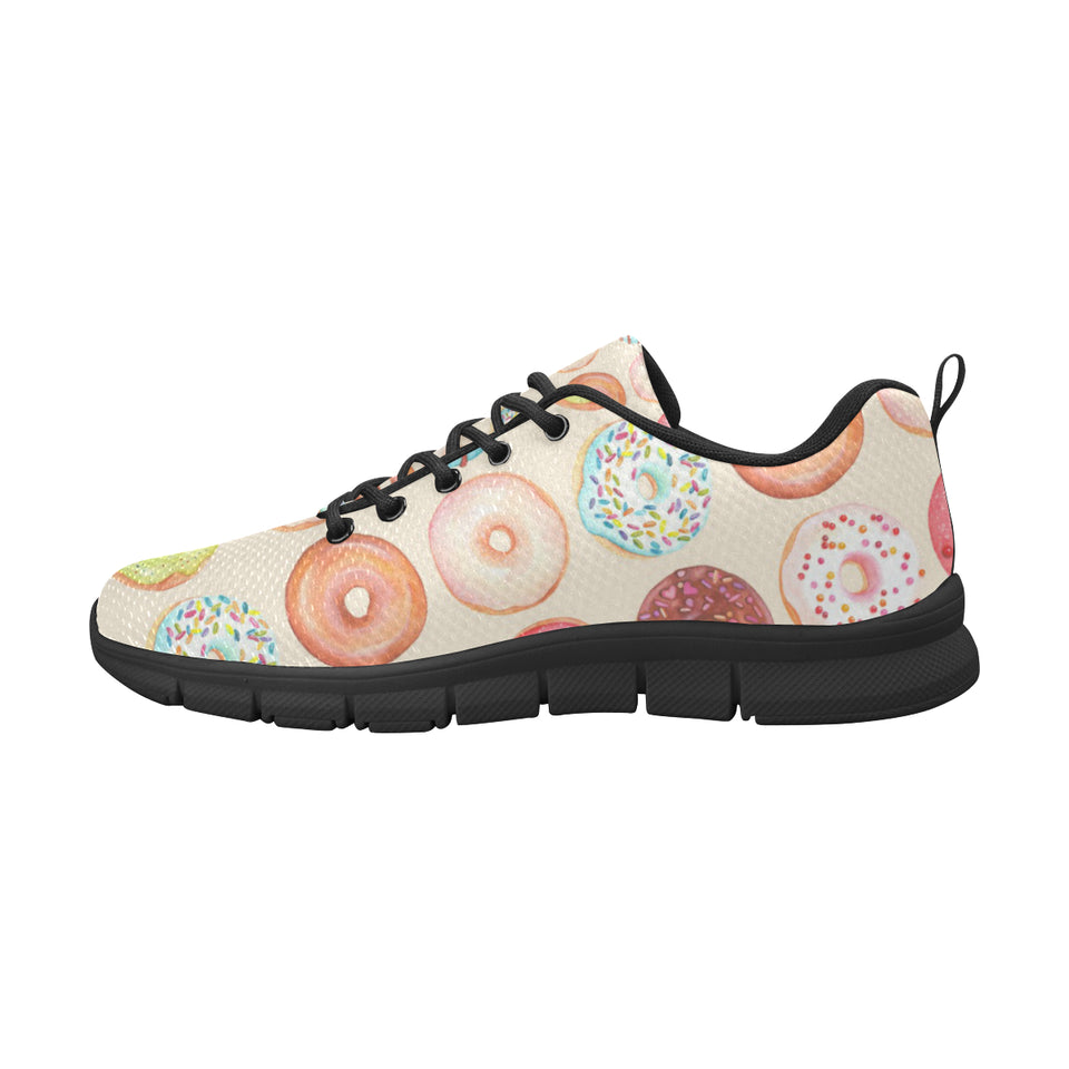 Donut Pattern Men's Sneakers Black