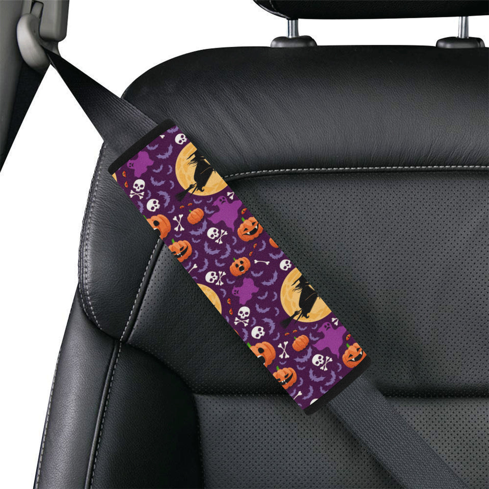 Halloween Pumpkin Witch Pattern Car Seat Belt Cover