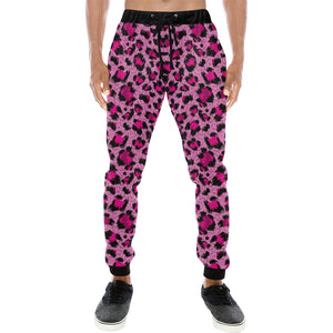 Pink Leopard Skin texture Pattern Unisex Casual Sweatpants