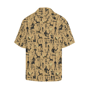 Egypt Hieroglyphics Pattern Print Design 02 Men's All Over Print Hawaiian Shirt (Model T58)