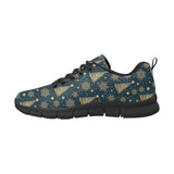 Gold Snowflake Chirstmas Pattern Men's Sneakers Black